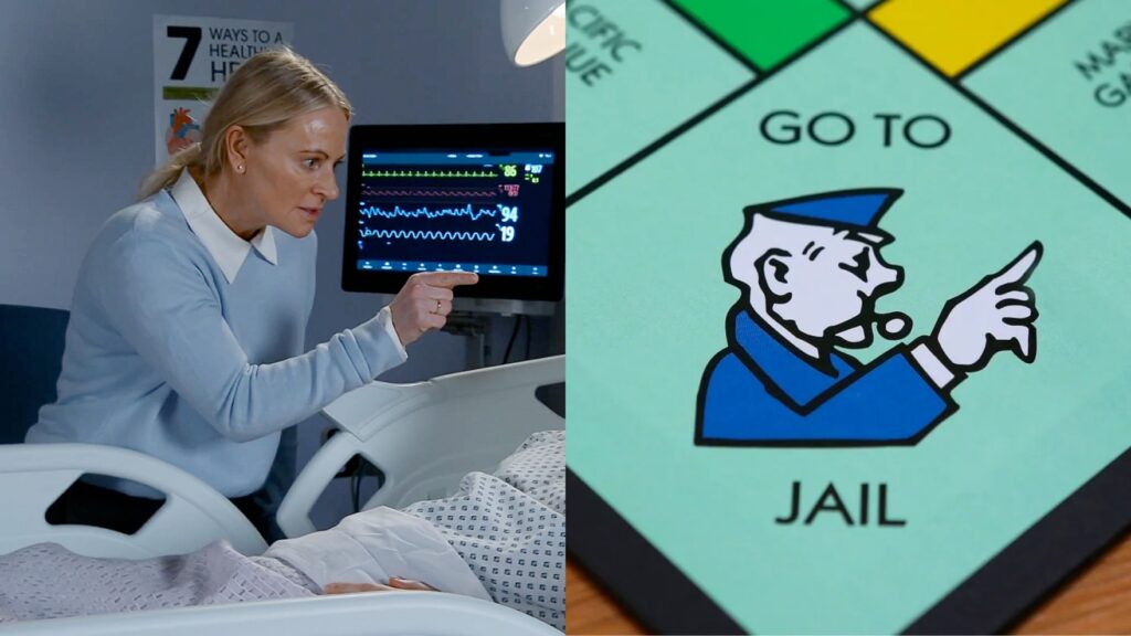 Lisa does a fantastic impression of the 'Go To Jail' man